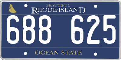 RI license plate 688625