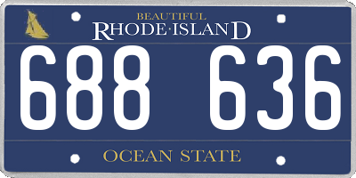 RI license plate 688636