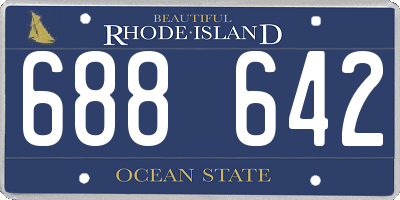 RI license plate 688642