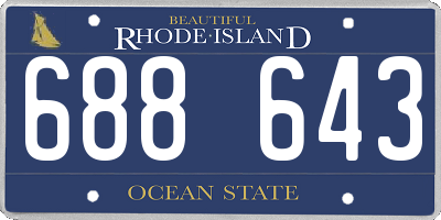 RI license plate 688643