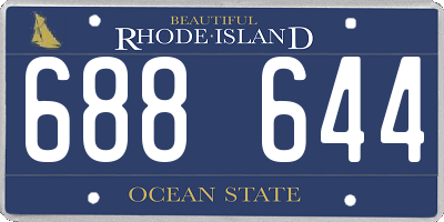 RI license plate 688644