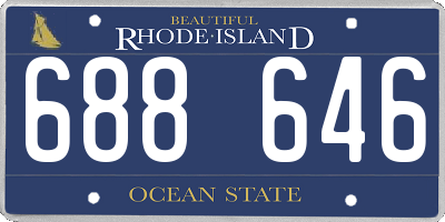RI license plate 688646