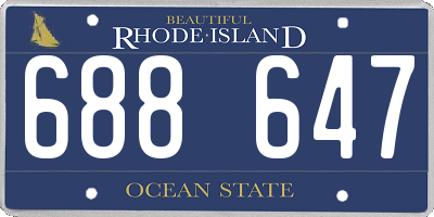 RI license plate 688647