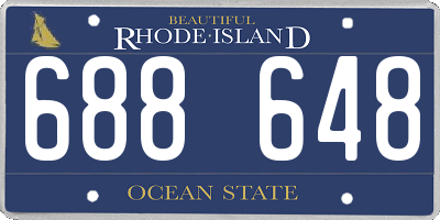 RI license plate 688648