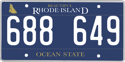 RI license plate 688649
