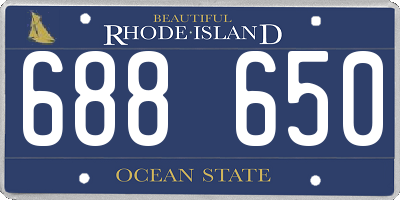 RI license plate 688650