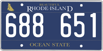 RI license plate 688651