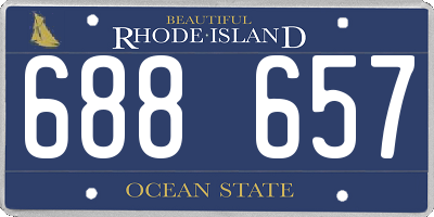 RI license plate 688657