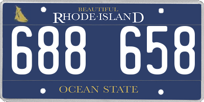 RI license plate 688658