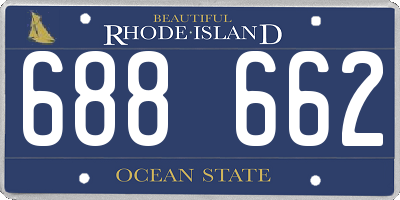 RI license plate 688662