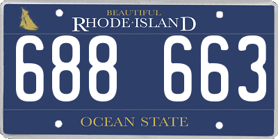 RI license plate 688663