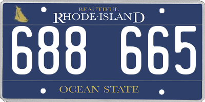 RI license plate 688665