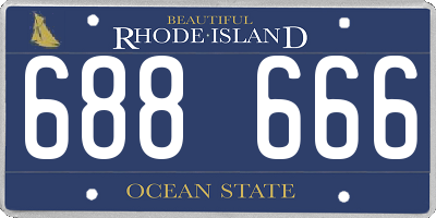RI license plate 688666