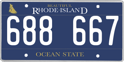RI license plate 688667