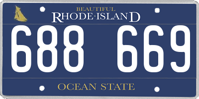 RI license plate 688669
