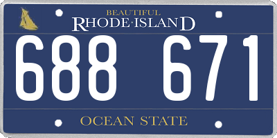RI license plate 688671