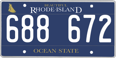 RI license plate 688672