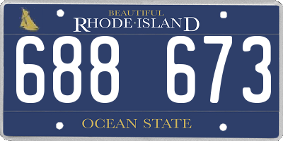 RI license plate 688673