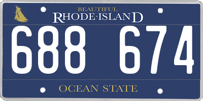 RI license plate 688674