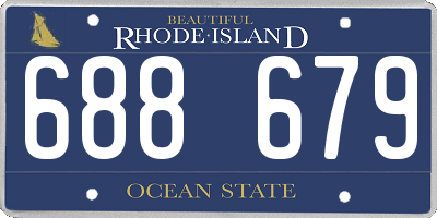 RI license plate 688679