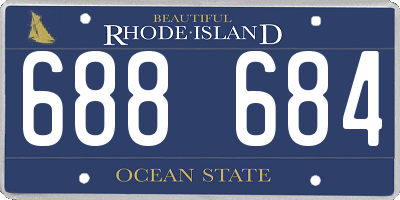 RI license plate 688684