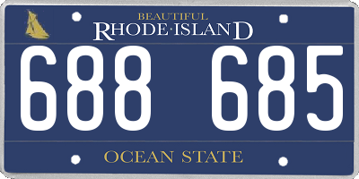 RI license plate 688685