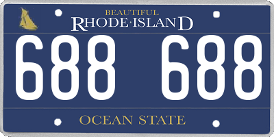 RI license plate 688688