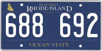 RI license plate 688692