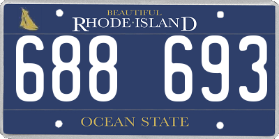 RI license plate 688693