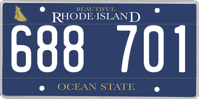 RI license plate 688701