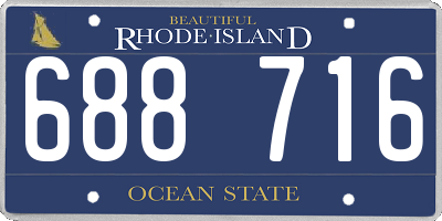 RI license plate 688716