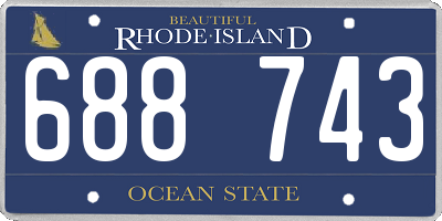 RI license plate 688743