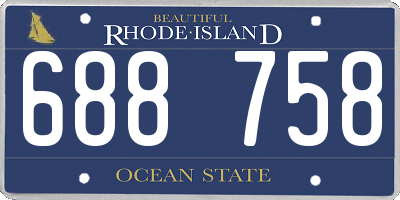 RI license plate 688758