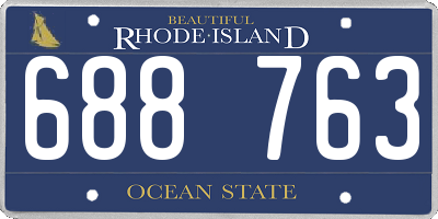 RI license plate 688763