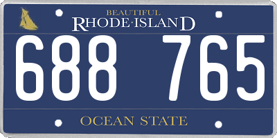 RI license plate 688765