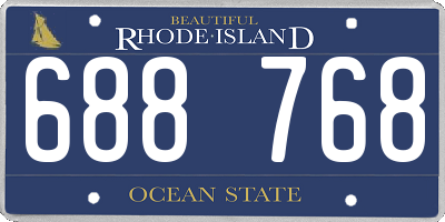 RI license plate 688768