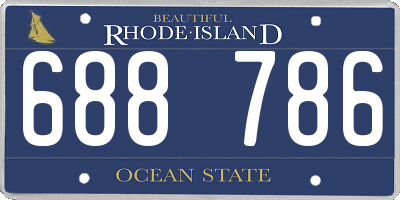 RI license plate 688786