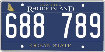 RI license plate 688789