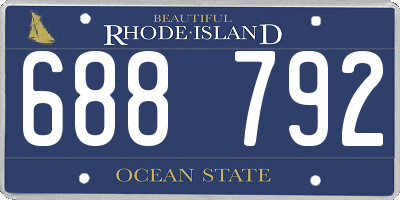 RI license plate 688792