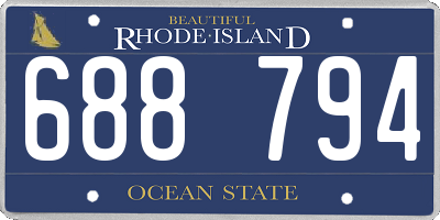 RI license plate 688794