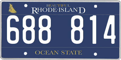 RI license plate 688814