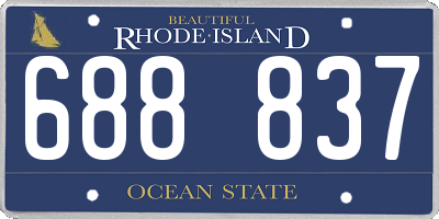 RI license plate 688837