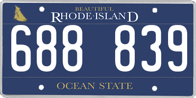 RI license plate 688839