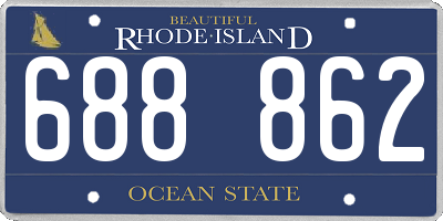 RI license plate 688862