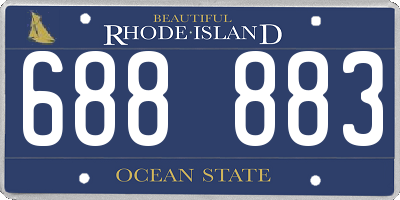 RI license plate 688883