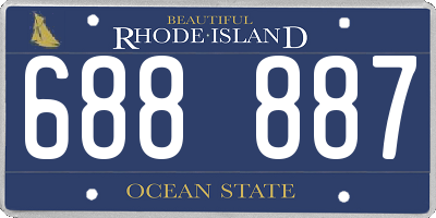 RI license plate 688887