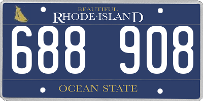 RI license plate 688908