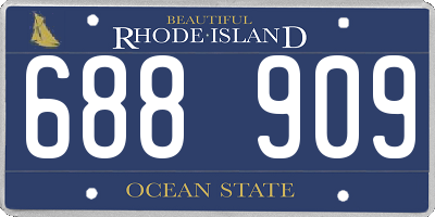 RI license plate 688909