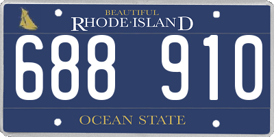 RI license plate 688910