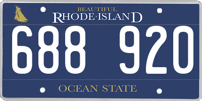 RI license plate 688920
